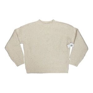 New Old Navy Kids Speckled Cream SoSoft Shaker-Stitch Sweater Size Medium (8)